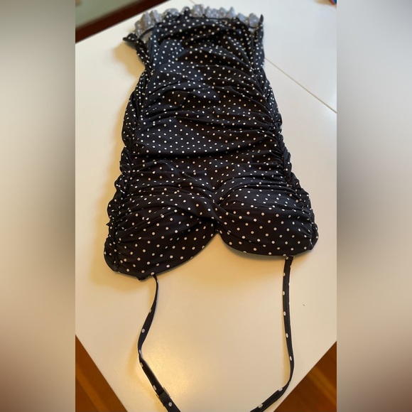 Retro Polka Dot One-Piece Black and White Swimsuit - Picture 5 of 6